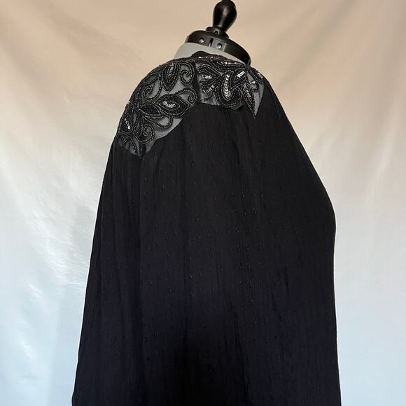 TORRID Fabric Button Up Top Womens 5X Sequin Whimsigoth Lace Roll Tab Fairy Goth - Picture 4 of 13